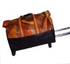 patch leather wheeled bag