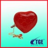 patent leather heart shape coin purse