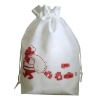 personalized cute cartoon printed white 210D nylon jewellery drawstring bag