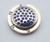 pewter bag hanger with rhinestone blue