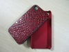 phone case PU leather red stone grain phone cases for iphone 4s / 4 phone case