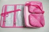 pink 600D cosmetic case with hook