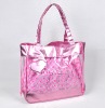 pink PVC beach handbag