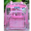 pink clear PVC backpack