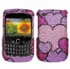 pink cloudy hearts rhinestone case for Blackberry 8520