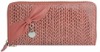pink color long  pattern zipper lady and girl Wallets