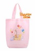 pink cute printing canvas shopping bag