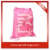 pink drawstring bag