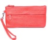 pink fashion lady's PU purse with wrist