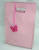 pink felt cheap disposable tote lunch bag