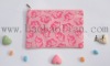 pink flocking clutch bag with angel printing