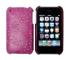 pink flowers leather case for iphone 3gs