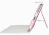 pink leather case with stand for iPad 2