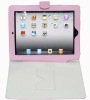 pink leather case with stand for iPad 2 promotion gift
