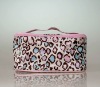 pink leopard skin point cosmetic bag