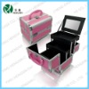 pink makeup case with mirror makeup train case,cosmetic case
