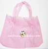 pink non woven string bags