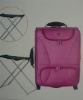 pink nylon luggage trolly