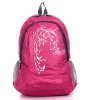 pink nylon outdoor backpack girls school bag