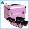 pink professional cosmetic case makeup train case/box