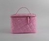 pink pu handle womens vanity case