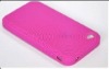 pink silicone with finger mark cover for iphone 4 with low price and high quality