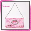 pink snake pu prom shoulder bag for ladies