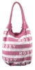 pink strip canvas souvenir bag