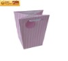 pink strip trapezia paper bag