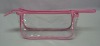 pink transparent pvc ziplock personal care pouch