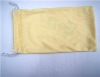 plain cloth yellow drawstring eyeglasses bags
