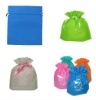 polyester drawstring backpack bag with front zipper pocket