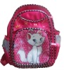 polyester school backpack with lovely cartoon