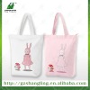 popular canvas cotton tote bags with zipper and inside pocket