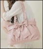 popular cute pink color leather bag