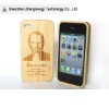 popular design Steve Jobs white bamboo case for iphone4(4g 4s)