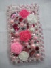 popular flowery diamond hard case for iphone4