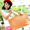 popular linen colorful lady beach bag