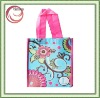 pp woven material shopping handbag with opp film lamination and printing
