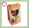 pp woven material wine carrier bag with opp film lamination