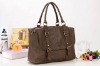 practical rectangular double bundle lock PU handbag 2012