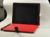 premium pad 2 leather stand case w/ Magnetic Closure - red-black