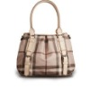 pretty double bundle plaid PU leather handbag