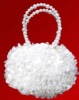 pretty petal style pearl beaded satin evening bag