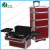 pro rolling red crocodile makeup case,trolley beauty case