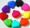 promotion Q shape silicone coin purse with stainless steel