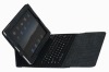 promotion gift black leather case for iPad 2 with good bluetooth keyboard
