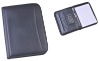 pu A4 size leather business portfolio with calculator
