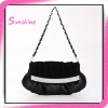 pu and seude black fashion shoulder bag