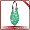 pu leather handle nylon mesh string bag